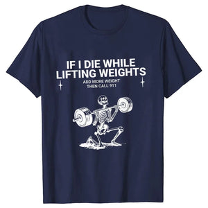 Gym Workout T-shirts for Men Clothing Funny Weightlifting Tshirts