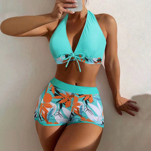 Shorts Bikinis Set  High Waist Swimsuit Women Swimwear