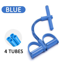 Load image into Gallery viewer, Multifunction Tension Rope 4-Tube Elastic Yoga Pedal Puller Resistance Band Tension Rope for Leg Stretching
