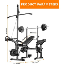 Load image into Gallery viewer, 600lbs 6 in 1 Adjustable  Weight Bench Set with Leg Extension and Leg Curl MultiFunction
