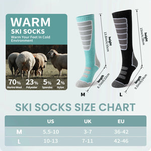 3 Pairs of Merino Wool Ski Socks