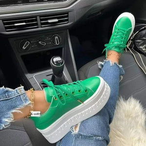 2023 Women Sneakers Solid Color Pu White Shoes Skateboard
