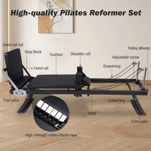 Load image into Gallery viewer, Foldable Reformer Pilates Machine with Adjustable Reformer Heights
