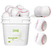 Load image into Gallery viewer, Bucket of Baseballs - 24 Pack Standard Size Adult Training Balls for Pitching, Hitting, Fielding - Unmarked &amp; Leather Covered Pr

