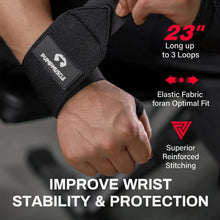 Load image into Gallery viewer, 1 Pair Wrist Wraps, Bench Press Bar Grip Assist Pads
