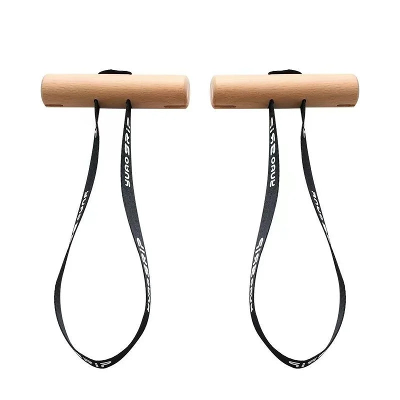 1Pair Wooden Grips Pull Up Handle Deadlift