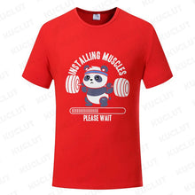 Load image into Gallery viewer, Funny Panda Gym Print T-Shirt Summer Tees for Men Women
