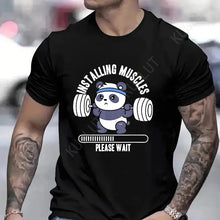 Load image into Gallery viewer, Funny Panda Gym Print T-Shirt Summer Tees for Men Women
