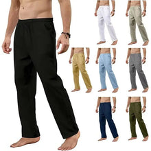 Load image into Gallery viewer, Men's Cotton Linen Pants Loose Breathable Casual Streetwear Fitness Lightweight Yoga Trousers
