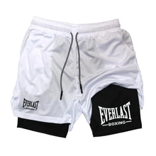 Load image into Gallery viewer, Men's compression gym shorts, EVERLAST printed sports pants
