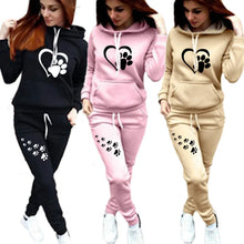 Load image into Gallery viewer, 2023New cat&#39;s claw Print Women&#39;s Sportswear Sets Hooded Pants Set Women&#39;s Jogging
