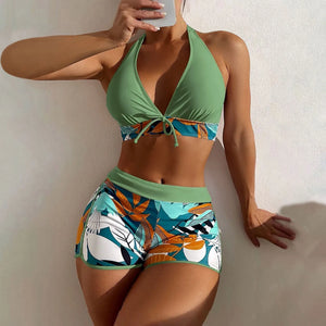 Shorts Bikinis Set  High Waist Swimsuit Women Swimwear
