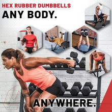 Load image into Gallery viewer, Hex Rubber Dumbbell 5lb Durable Weight Training Fitness Equipment
