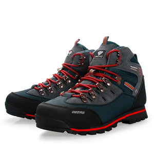 Genuine Leather Men's Hiking Shoes Men High-top Waterproof Mountain Sneakers Outdoor Climbing