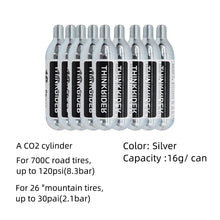 Load image into Gallery viewer, ThinkRider 16g Threaded CO2 Cartridges or CO2 Inflator for Bike Tires
