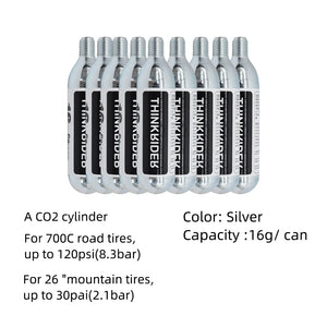 ThinkRider 16g Threaded CO2 Cartridges or CO2 Inflator for Bike Tires