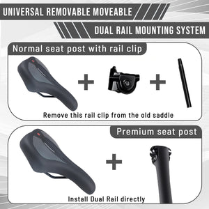 Pro Shock Absorption Bike Saddle – High-Density Gel & Memory Foam