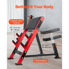 Load image into Gallery viewer, Adjustable Weight Bench with Integrated Bar Holders for Home Gym
