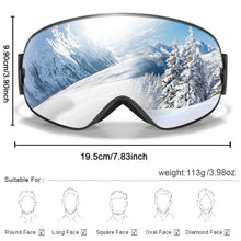 Load image into Gallery viewer, Men Women Outdoor Sports Ski goggles Anti-fog Snowboarding Snowmobile Glasses
