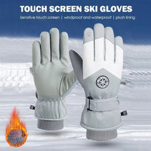 Load image into Gallery viewer, Winter Unisex Snowboard Ski Gloves PU Leather Non-slip Touch Screen Waterproof Motorcycle Cycling Fleece Warm Snow Gloves
