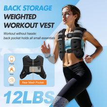 Load image into Gallery viewer, Weighted Vest Fitness 6lb/12lb/18lb/22lb with Reflective Strips Men Women

