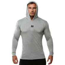 Load image into Gallery viewer, Autumn Cotton Breathable Casual Hooded T-Shirts Men Slim Fit Long Sleeve Running Shirts
