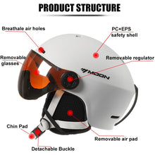Load image into Gallery viewer, MOON Skiing Helmet Goggles Integrally-Molded PC+EPS High-Quality Ski Helmet
