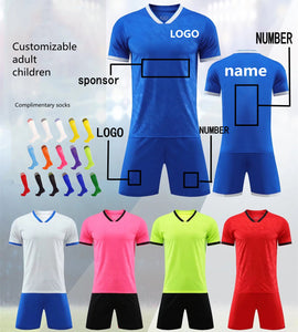 Football Jersey Set: sports training suit, boys' Soccer jersey uniform, customized