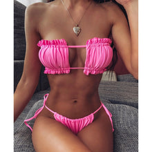 Load image into Gallery viewer, Sexy Bikini 2021 Pleated Bandeau Swimsuit - owens-gym
