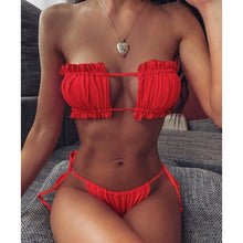 Load image into Gallery viewer, Sexy Bikini 2021 Pleated Bandeau Swimsuit - owens-gym
