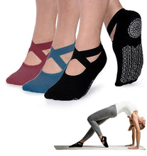 Load image into Gallery viewer, Yoga Socks for Women Non-Slip Grips &amp; Straps, Bandage Cotton Sock, Ideal for Pilates - owens-gym

