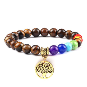 Hot 7 Chakra Life Tree Bracelets Natural Stone Reiki Healing - owens-gym