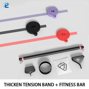 Resistance Band Fitness Bar Combination Set Tension Band Elastic Resistance Band Used for Resistance Training Home Workout - owens-gym