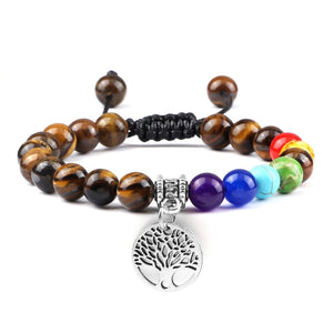 Hot 7 Chakra Life Tree Bracelets Natural Stone Reiki Healing - owens-gym