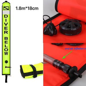 DIVING SMB Red Green1.8m*18CM Buoy Colorful Visibility - owens-gym