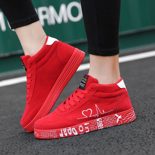 Fashion Printed Autumn Shoes Women High top Board Sneakers - owens-gym