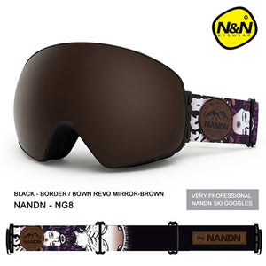 NANDN New ski goggles double layers UV400 anti-fog big ski mask glasses - owens-gym
